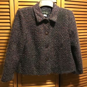 Requirements Petite Chenille Grey and Lavender Multicolored Mohair Jacket